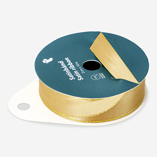 Flying Tiger Copenhagen Altın Rengi Saten Kurdele 2 cm x 10 m