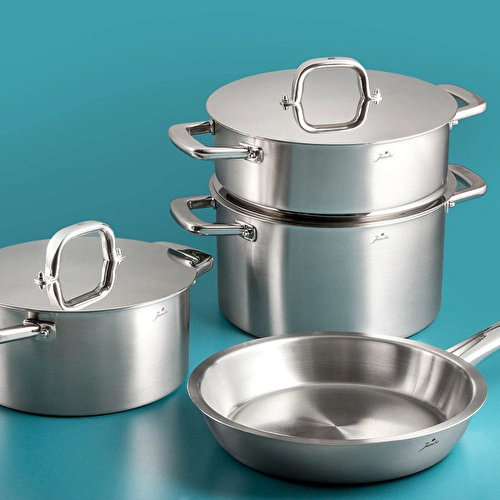 Jumbo Duowall 7 Parça İndüksiyon Tabanlı Çelik Tencere Seti