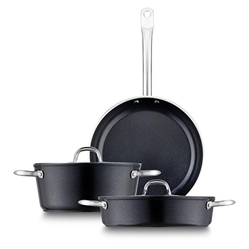 Jumbo Swiss Crystal Siyah 5 Parça İndüksiyon Tabanlı Tencere Seti