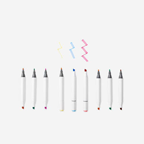 Flying Tiger Copenhagen 12'li Çift Uçlu Pastel Keçeli Kalem Seti Flying Tiger Copenhagen 12'li Çift Uçlu Pastel Keçeli Kalem Seti