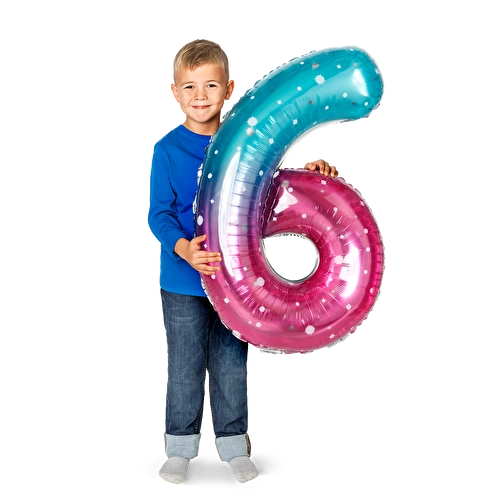 Flying Tiger Copenhagen Pembe Mavi Parlak 6 Numaralı Folyo Balon