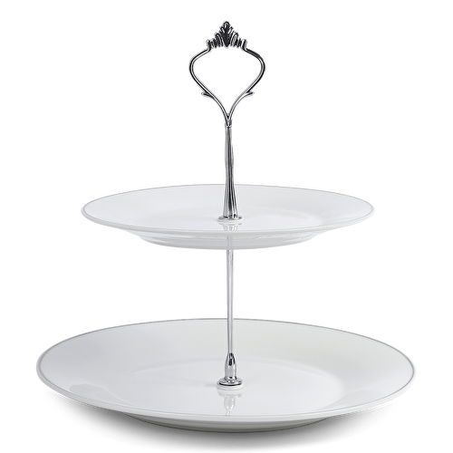 Flying Tiger Copenhagen Gümüş Detaylı 2 Katlı Servislik