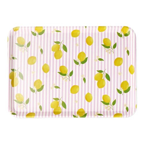 Flying Tiger Copenhagen Sarı Limon Desenli Küçük Tepsi
