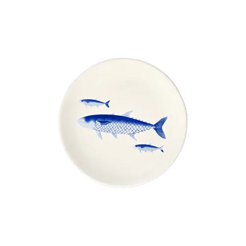 Flying Tiger Copenhagen Balık Desenli Beyaz Küçük Tabak