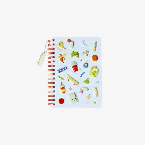 Flying Tiger Copenhagen Kabartma Desenli Mavi A5 Defter