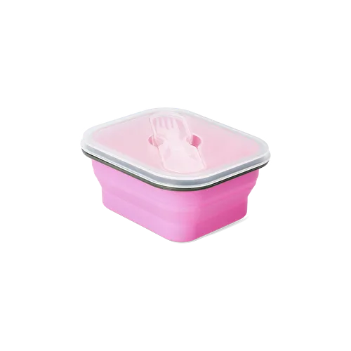 Flying Tiger Copenhagen Pembe Katlanabilir Silikon Beslenme Kabı