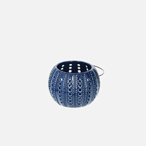 Flying Tiger Copenhagen Mavi Seramik Tealight Mum Feneri