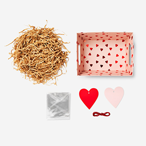 Flying Tiger Copenhagen Kalp Desenli Sevgililer Günü Sepeti 22 cm x 18 cm