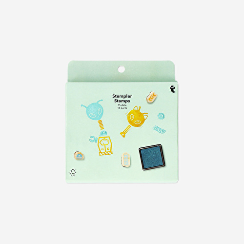 Flying Tiger Copenhagen Kendin Yap Uzaylı Robot Damga Seti