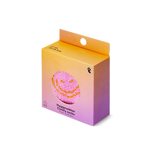 Flying Tiger Copenhagen Pembe Gülen Yüz Çorap Standart Beden