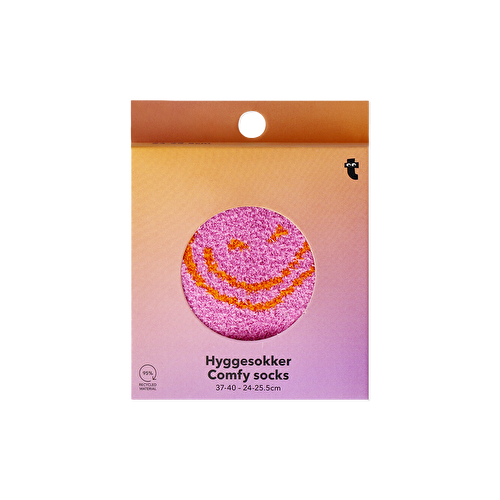 Flying Tiger Copenhagen Pembe Gülen Yüz Çorap Standart Beden Flying Tiger Copenhagen Pembe Gülen Yüz Çorap Standart Beden