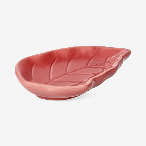 Flying Tiger Copenhagen Yaprak Şeklinde Pembe Seramik Tabak