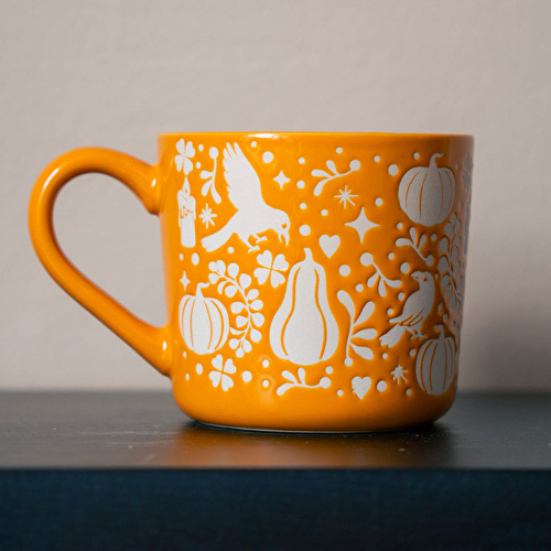 Flying Tiger Copenhagen Balkabağı Desenli Porselen Kupa 480 ml