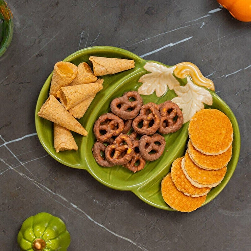 Flying Tiger Copenhagen Balkabağı Şeklinde Yeşil 3 Bölmeli Tabak