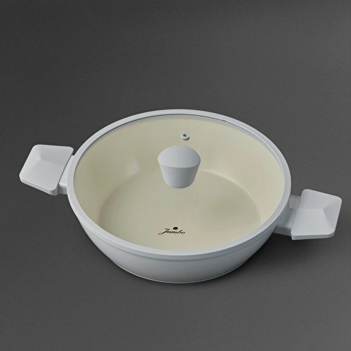 Jumbo Swiss Crystal Light Grey Basık Tencere 26 cm