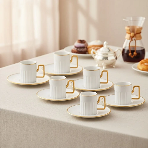 Jumbo Sorin-100 Gold 6 Kişilik Kahve Fincan Takımı