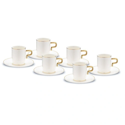 Jumbo Merse 6 Kişilik Kahve Fincan Takımı Gold