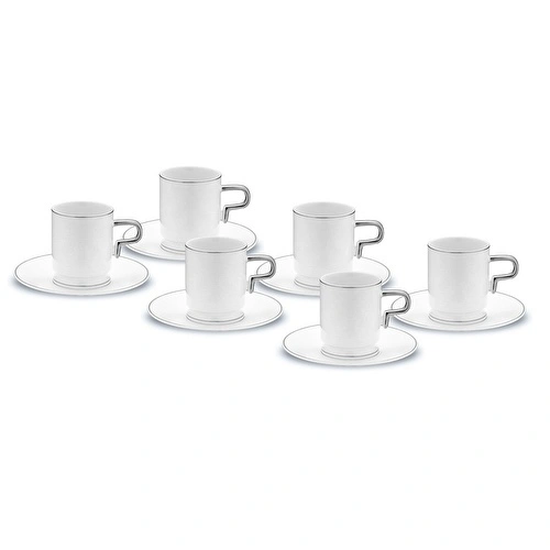 Jumbo Merse 6 Kişilik Kahve Fincan Takımı Platin