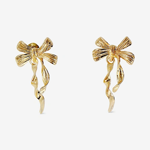 Flying Tiger Copenhagen Altın Fiyonk Şeklinde Sallanan Küpe