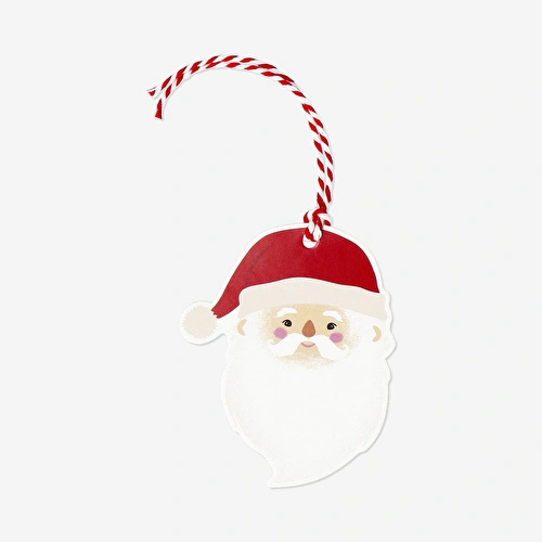 Flying Tiger Copenhagen 8'li Noel Baba Desenli Hediye Etiketi Flying Tiger Copenhagen 8'li Noel Baba Desenli Hediye Etiketi
