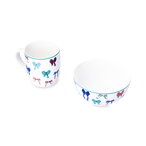 Flying Tiger Copenhagen Fiyonk Desenli Beyaz Kupa Seti