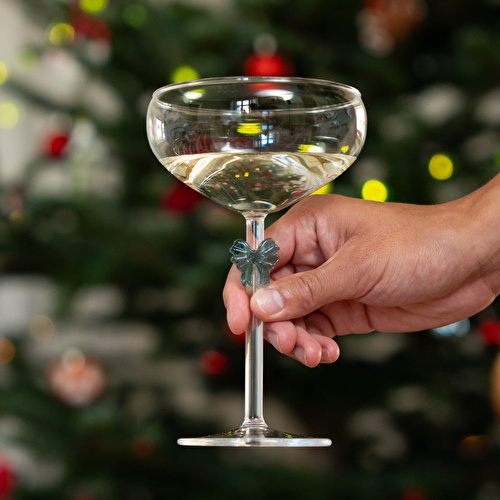 Flying Tiger Copenhagen Yeşil Fiyonk Detaylı Cam Kadeh