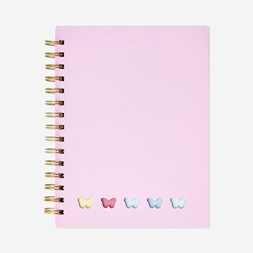 Flying Tiger Copenhagen Pembe Spiralli Bölmeli Defter