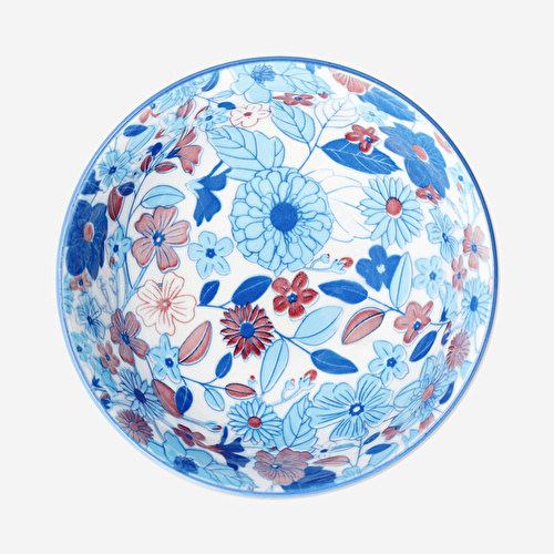 Flying Tiger Copenhagen Mavi Çiçekli Büyük Seramik Kase Flying Tiger Copenhagen Mavi Çiçekli Büyük Seramik Kase