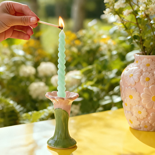 Flying Tiger Copenhagen Çiçek Şeklinde Seramik Mumluk