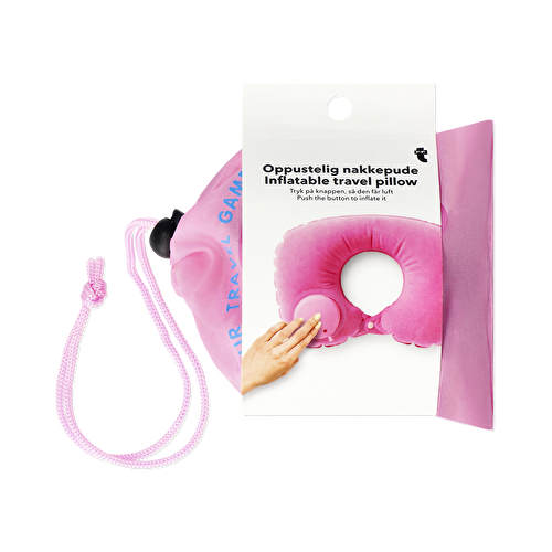 Flying Tiger Copenhagen Pembe Şişirilebilir Seyahat Yastığı