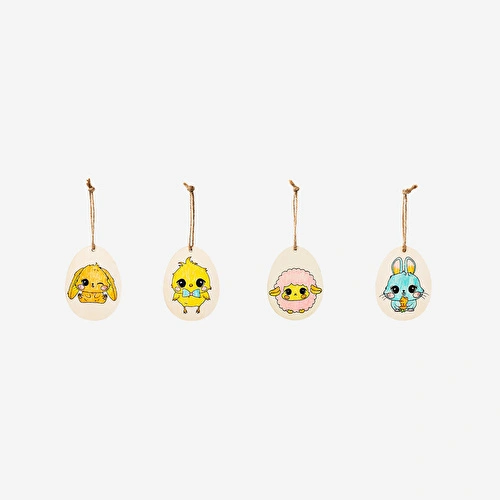 Flying Tiger Copenhagen Kendin Yap 4'lü Ahşap Süs