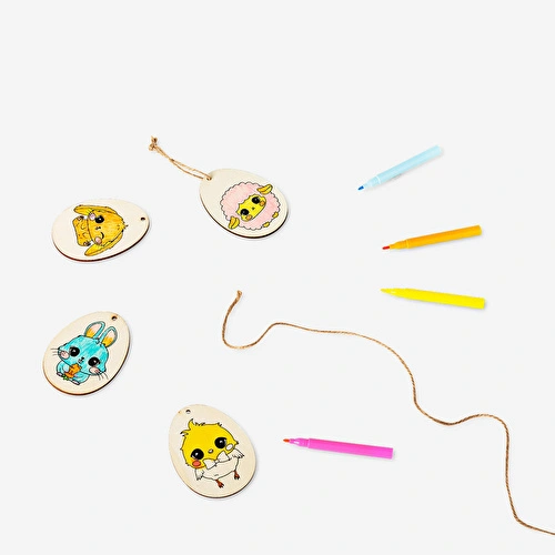 Flying Tiger Copenhagen Kendin Yap 4'lü Ahşap Süs