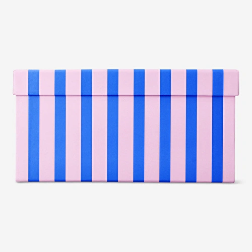 Flying Tiger Copenhagen Pembe Mavi Çizgili Kutu Flying Tiger Copenhagen Pembe Mavi Çizgili Kutu