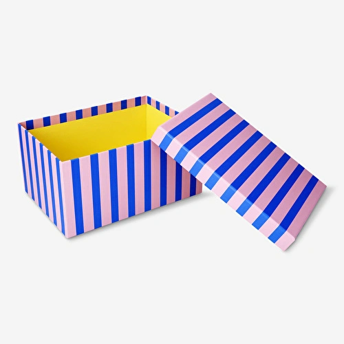 Flying Tiger Copenhagen Pembe Mavi Çizgili Kutu Flying Tiger Copenhagen Pembe Mavi Çizgili Kutu