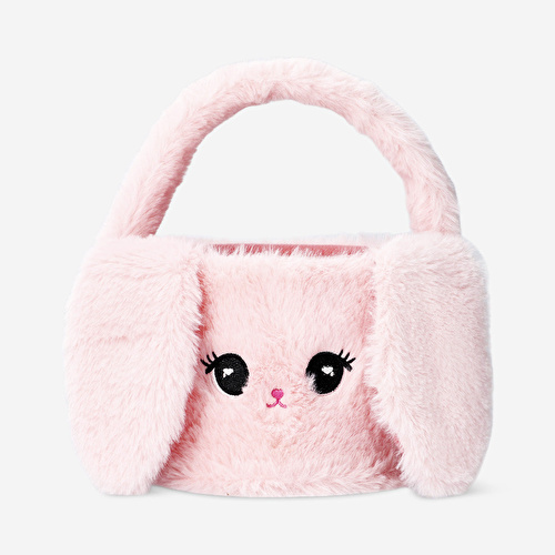 Flying Tiger Copenhagen Pembe Tavşan Şeklinde Peluş Sepet