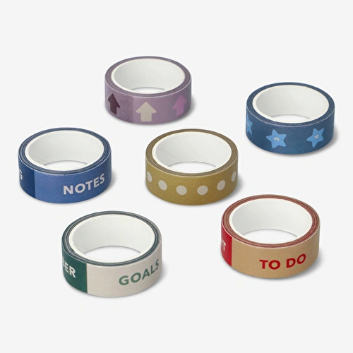 Flying Tiger Copenhagen Çok Renkli 6'lı Kağıt Bant Seti Flying Tiger Copenhagen Çok Renkli 6'lı Kağıt Bant Seti