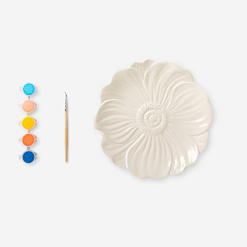 Flying Tiger Copenhagen Kendin Boya Çiçekli Seramik Tabak Flying Tiger Copenhagen Kendin Boya Çiçekli Seramik Tabak