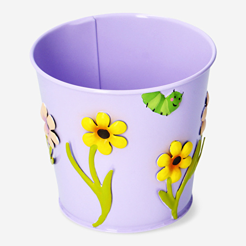 Flying Tiger Copenhagen Çiçek Detaylı Mor Çinko Saksı