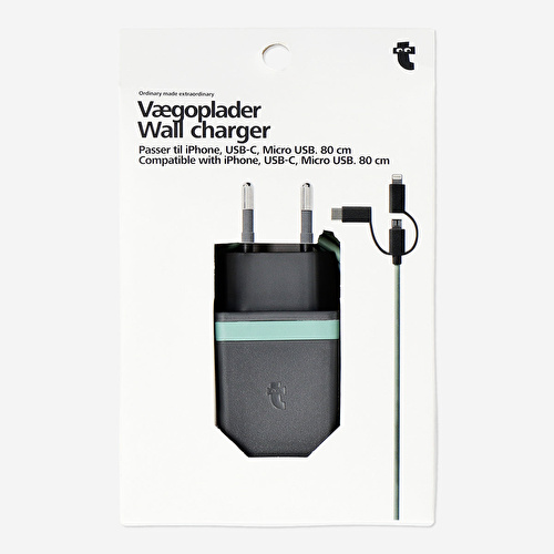 Flying Tiger Copenhagen 3’ü 1 arada duvar şarj cihazı Flying Tiger Copenhagen 3’ü 1 arada duvar şarj cihazı