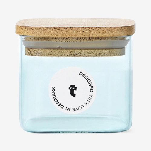 Flying Tiger Copenhagen Bambu Kapaklı Yeşil Cam Saklama Kabı 200 ml