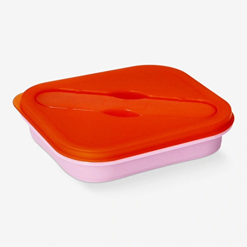 Flying Tiger Copenhagen Kaşıklı Katlanabilir Pembe Yemek Kabı