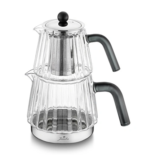Jumbo Aura Glass İndüksiyon Tabanlı Çelik Çaydalık Jumbo Aura Glass İndüksiyon Tabanlı Çelik Çaydalık