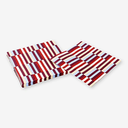 Flying Tiger Copenhagen Bordo Mavi Çizgili 16'lı Kağıt Peçete