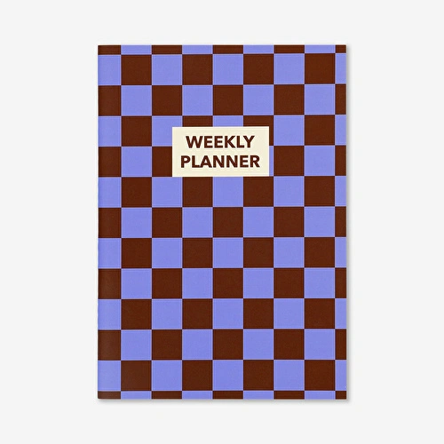 Flying Tiger Copenhagen Bordo Mavi Kareli Haftalık Planlayıcı B5 Defter