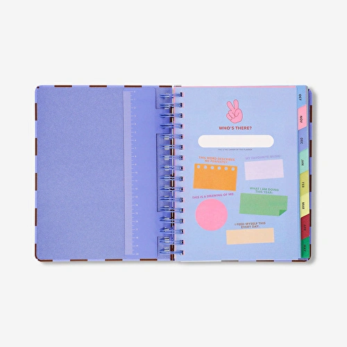Flying Tiger Copenhagen Bordo Kareli Çalışma Planlayıcı Defter