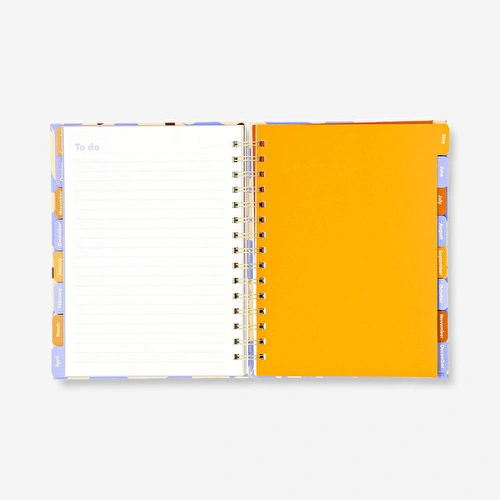 Flying Tiger Copenhagen Bej Çiçekli Çalışma Planlayıcı Defter