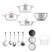 Karaca Karıştır-Pişir-Sakla 18 Parça Karıştırma Kabı ve Servis Gereçli Çelik Çeyiz Tencere Seti