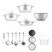 Karaca Karıştır-Pişir-Sakla 18 Parça Karıştırma Kabı ve Servis Gereçli Çelik Çeyiz Tencere Seti