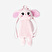 Flying Tiger Copenhagen Pembe Tavşan Şeklinde Peluş Sırt Çantası