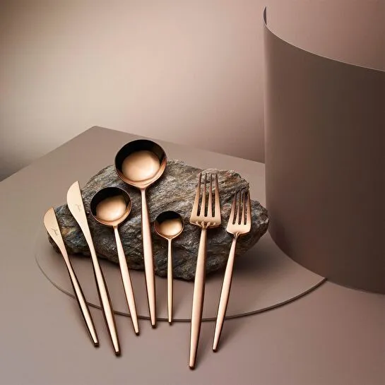 Jumbo 9000 Titanyum Bronz 12 Kişilik 84 Parça Çatal Kaşık Bıçak Takımı